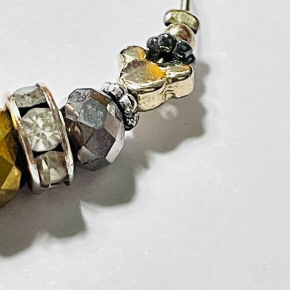 Disney Mickey Mouse Charm Hoop Earrings Gold Tone Beaded Drop - Picture 4 of 11